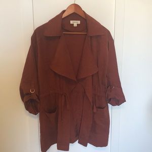 Rust velvet feel light weight blazer